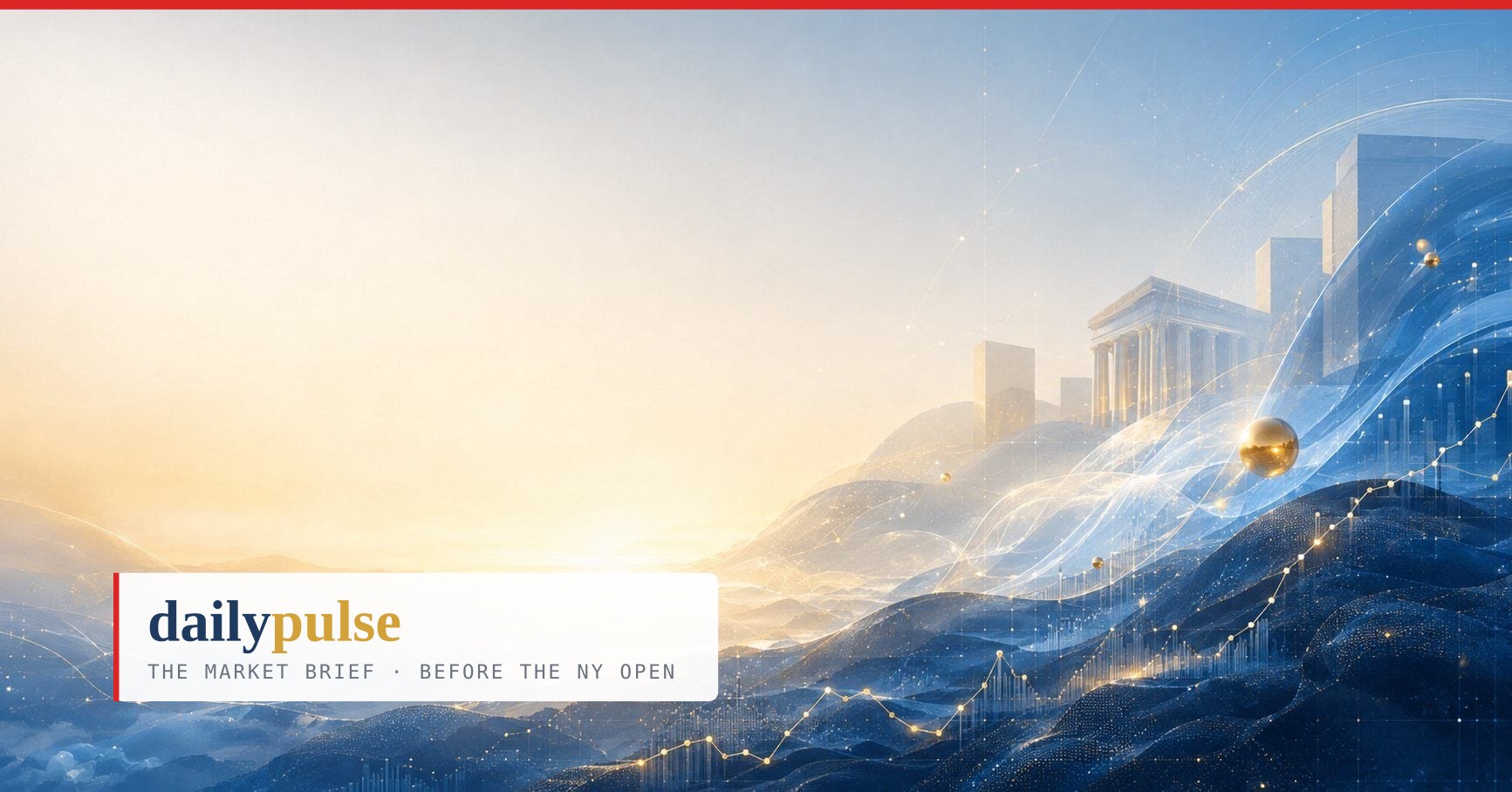 Daily Pulse cover — classical columns, a golden sphere and light waves: the two inflation prints of the week land before the Fed and the ECB decide